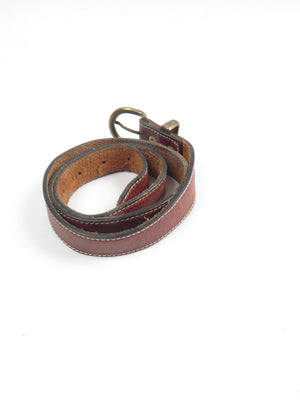 Brown /Tan Narrow Leather Belt S