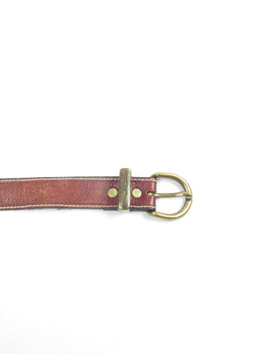 Brown /Tan Narrow Leather Belt S