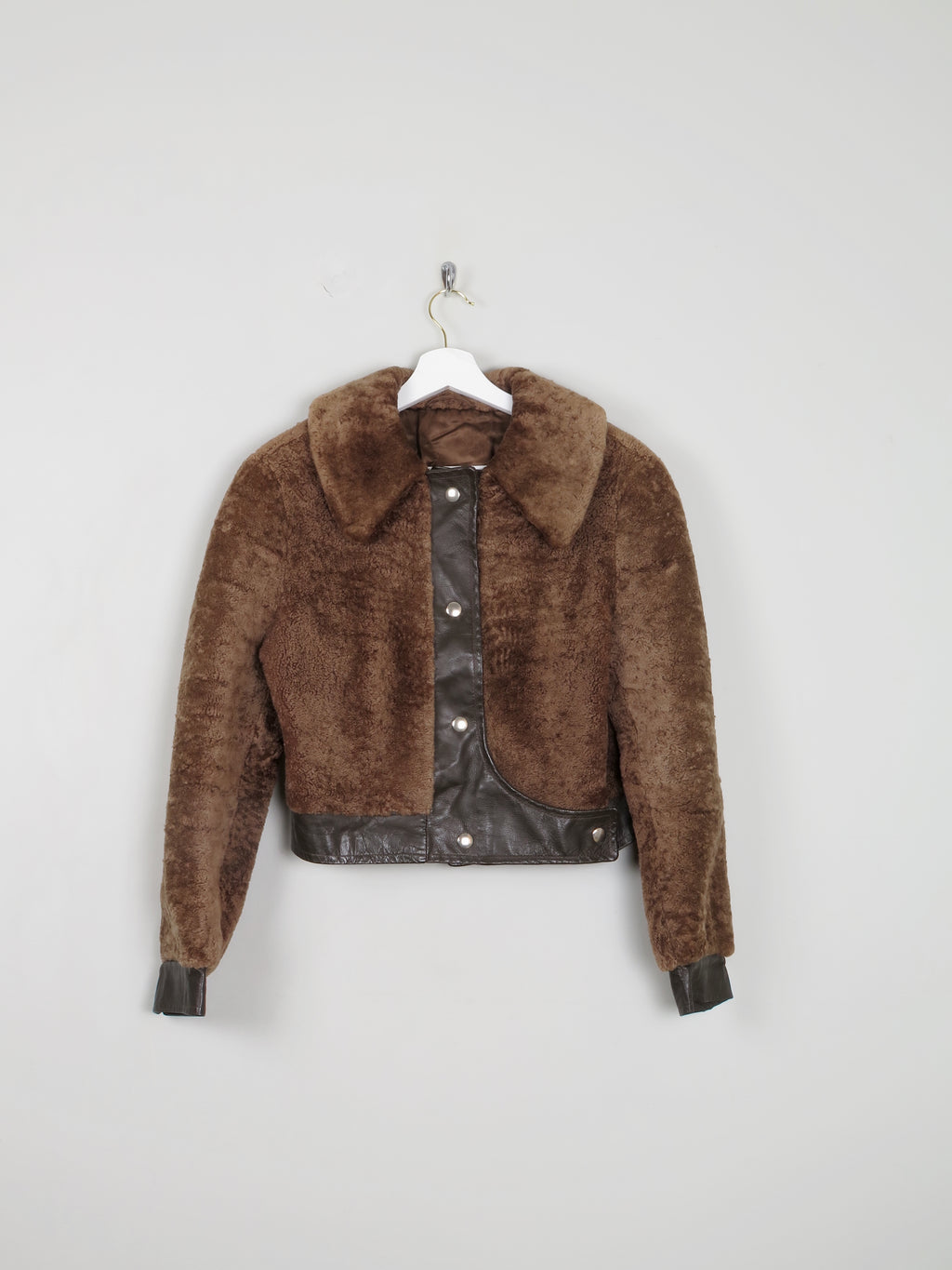 Women's Vintage 1970s Sheepskin & Leather Cropped Jacket XS/S