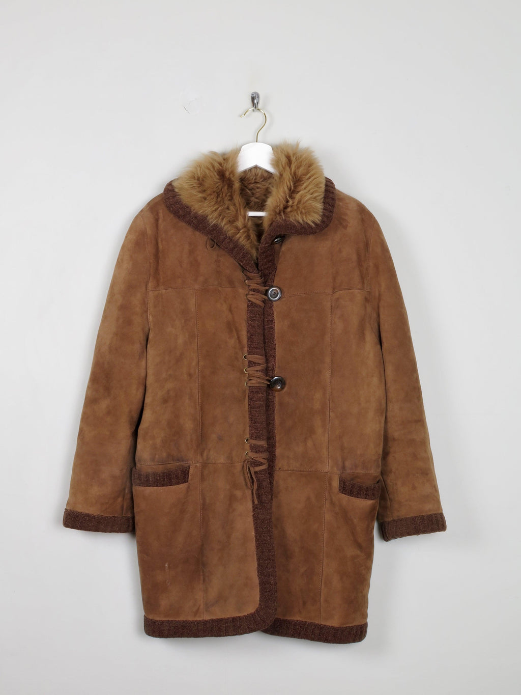 Women's Tan Sherling Sheepskin Short Coat S/M
