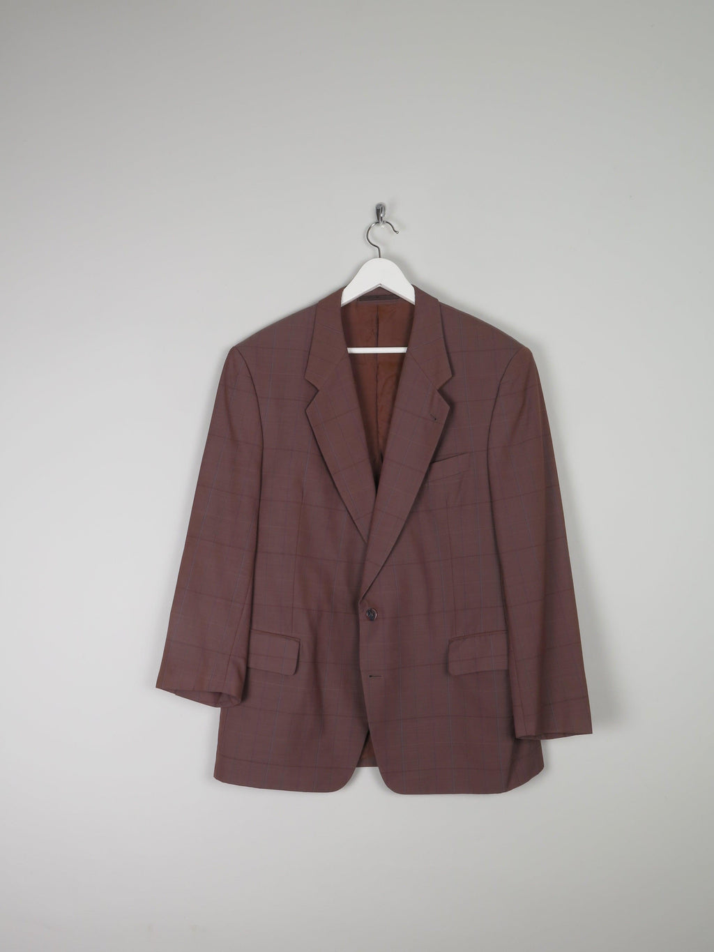 Mens Tan Brown Check Tailored Jacket 42/44 Chest sleeves 24 (s) - The Harlequin