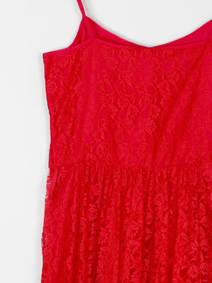 Red Lace & Sequin 1950s Style Fit & Flare Dress 6/8