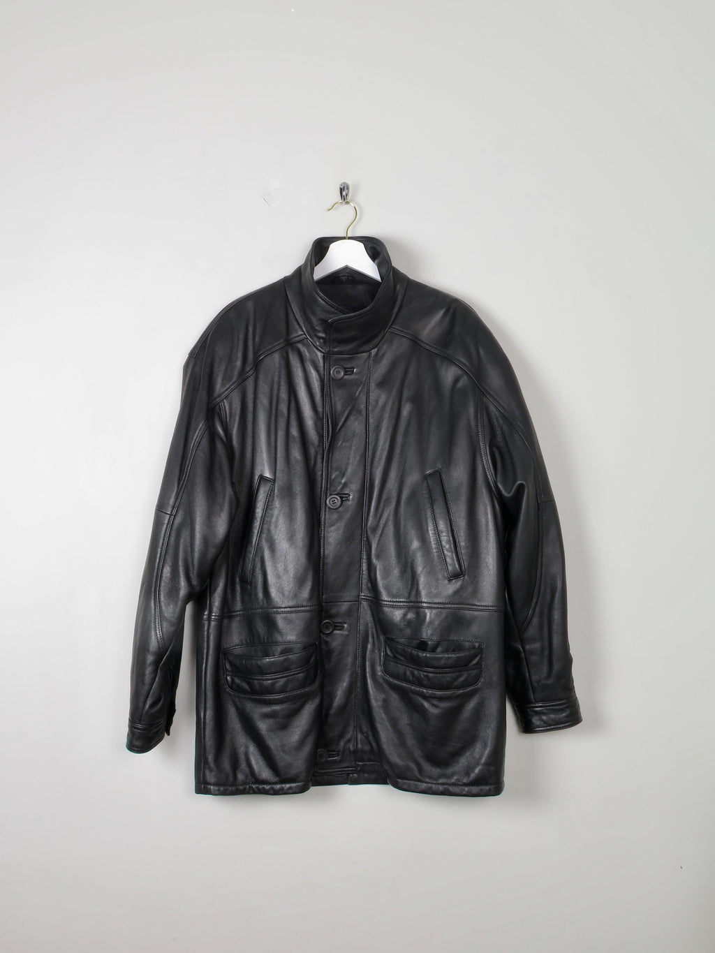 Men's Vintage Leather Jacket Black L
