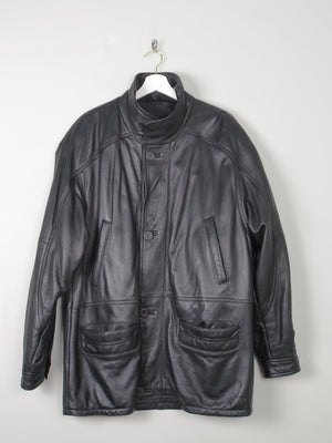 Men's Vintage Leather Jacket Black L - The Harlequin