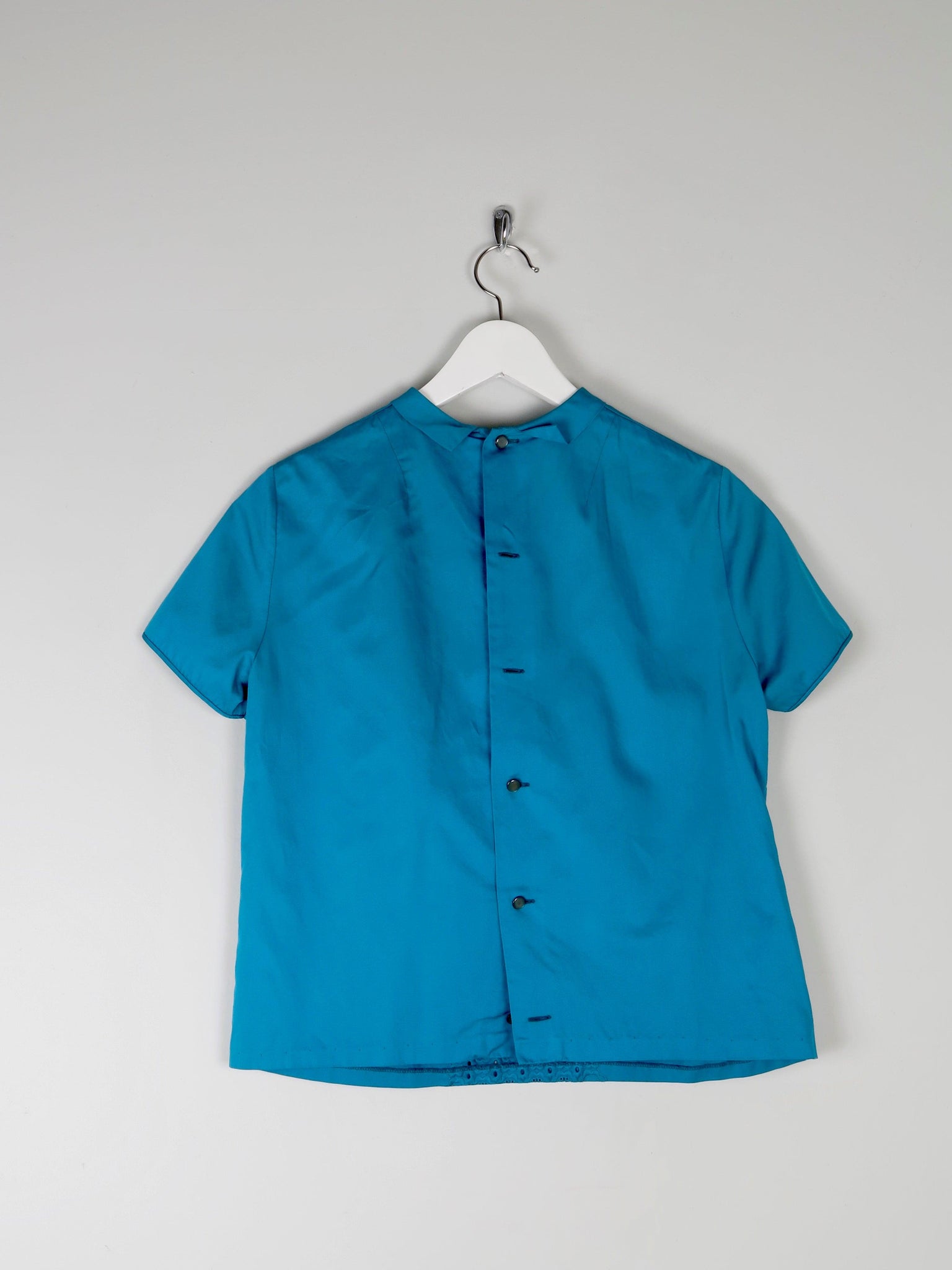 Petrol Blue 1950s Blouse S/M - The Harlequin