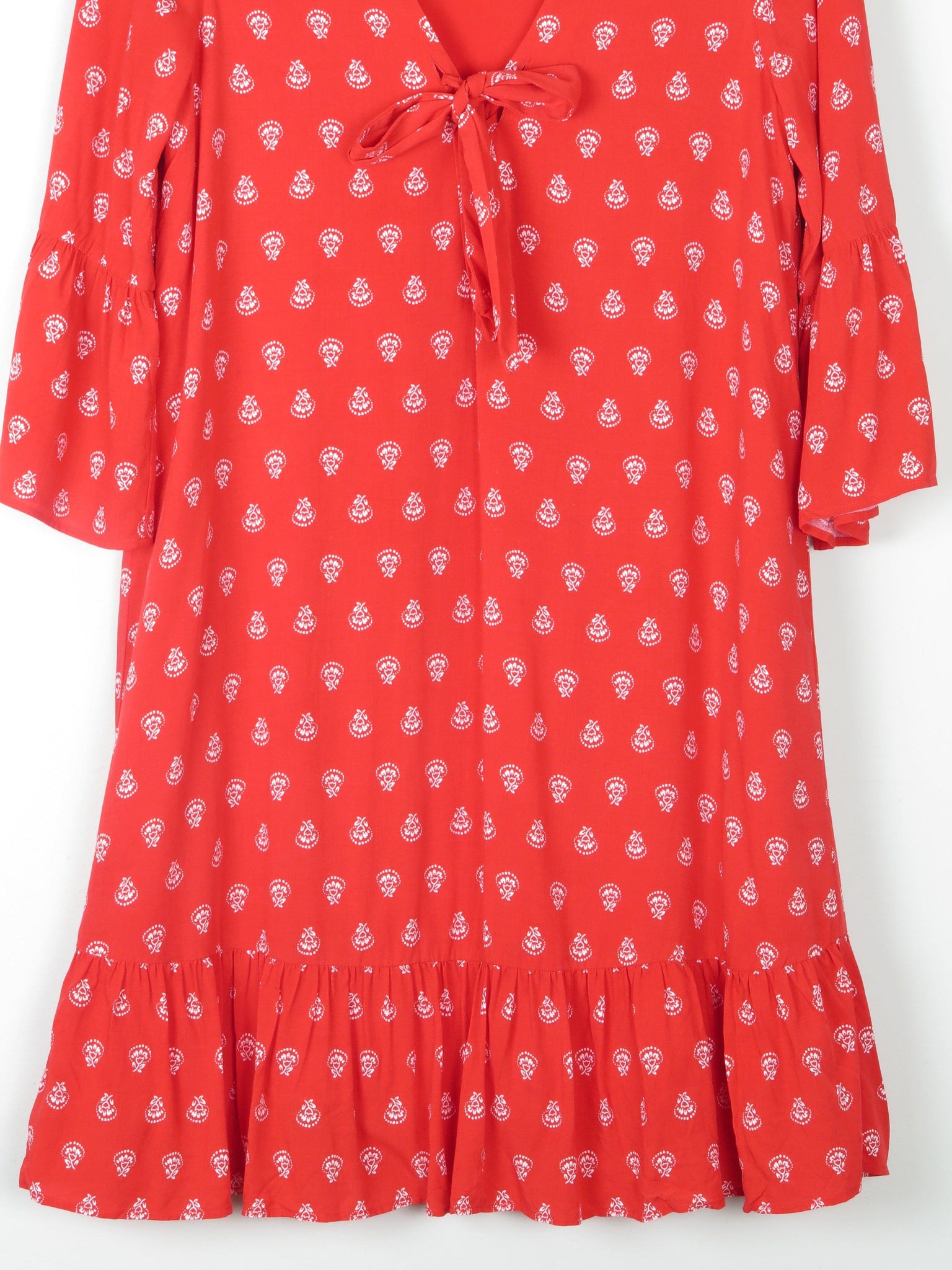 Red Short Printed Sezane Dress 34/8