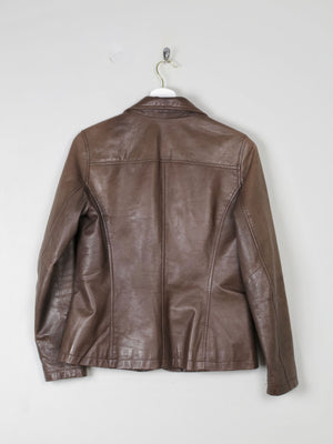 Women's Brown Leather Jacket S