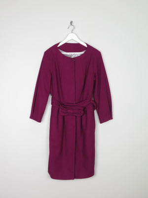 Women's Purple Wool Coat With Bow Belt 10