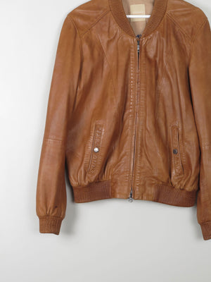 Men's Tan Vintage Napapijri Leather Jacket M