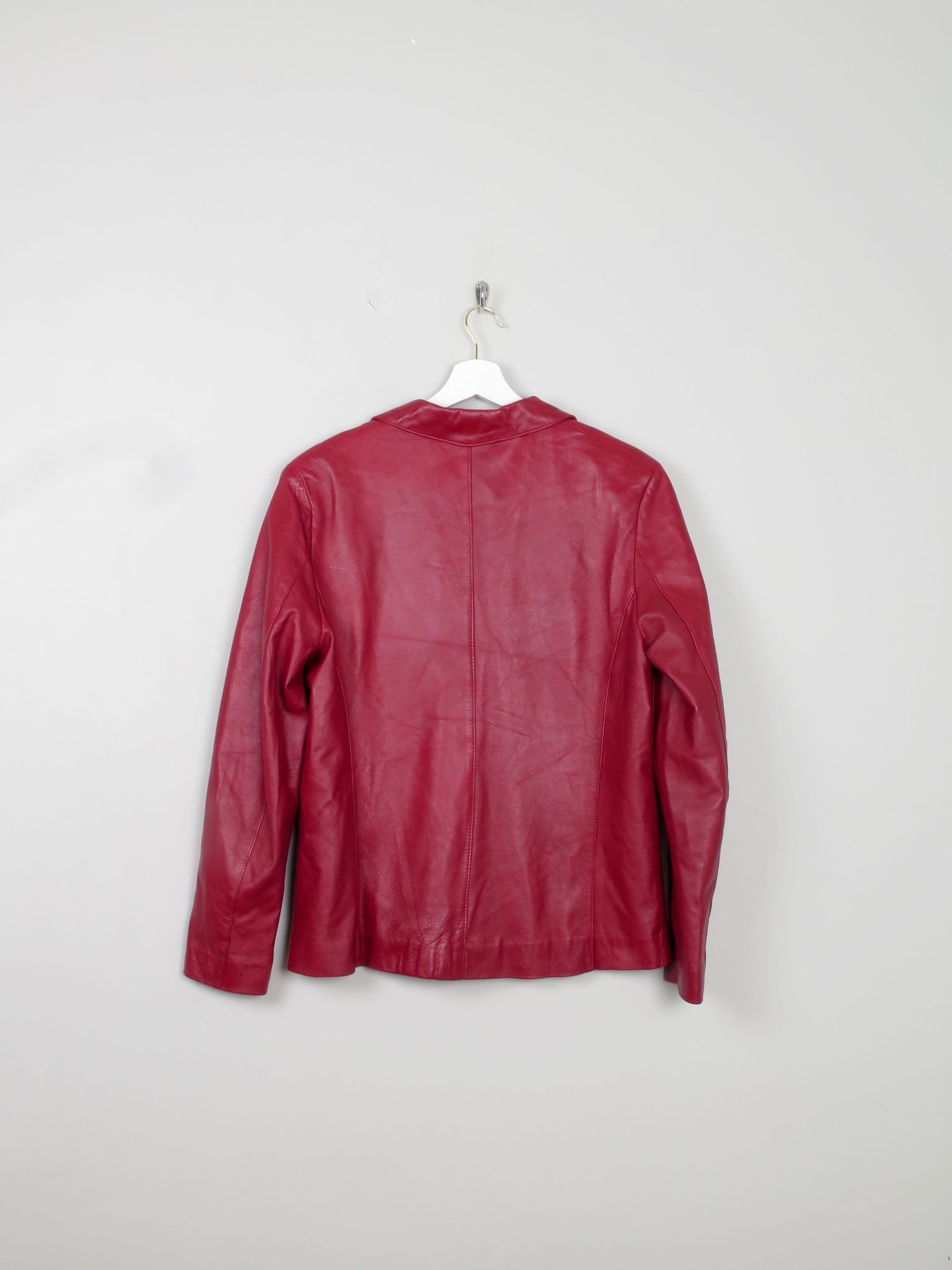 Women's Vintage Deep Red Leather Jacket M/L