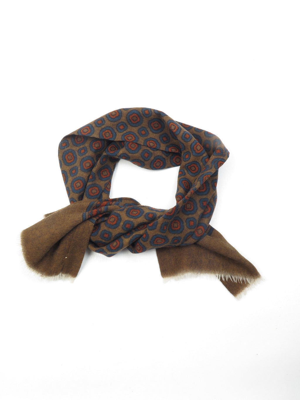 Mens Classic Vintage Green Printed Cravat Style Scarf - The Harlequin
