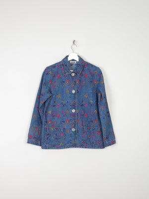 Women's Embroidered Denim Chore Style Jacket S