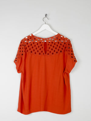 Burnt Orange Vintage Style Blouse L/XL