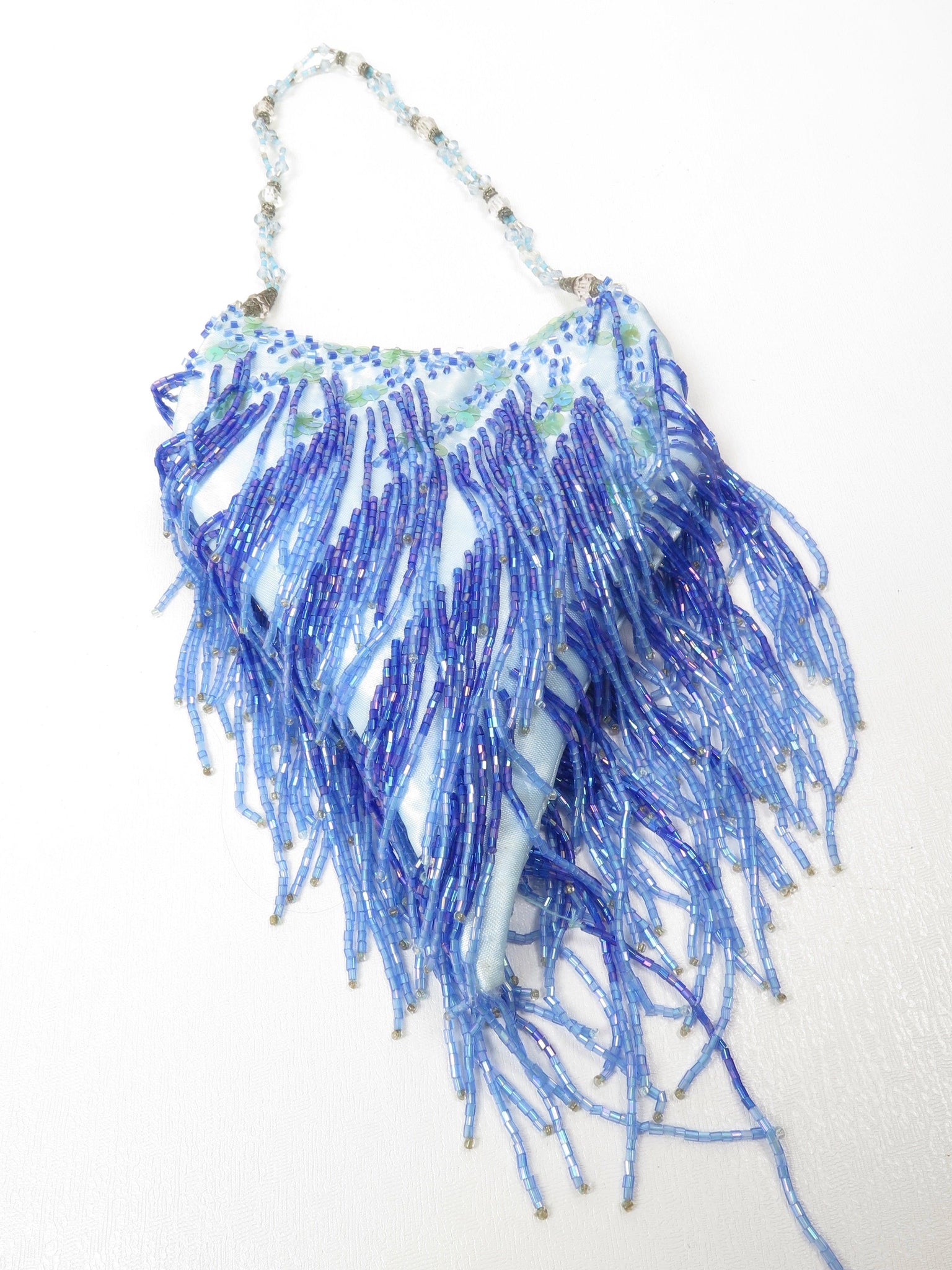 Blue Beaded Evening 1920s Inspired Bag - The Harlequin