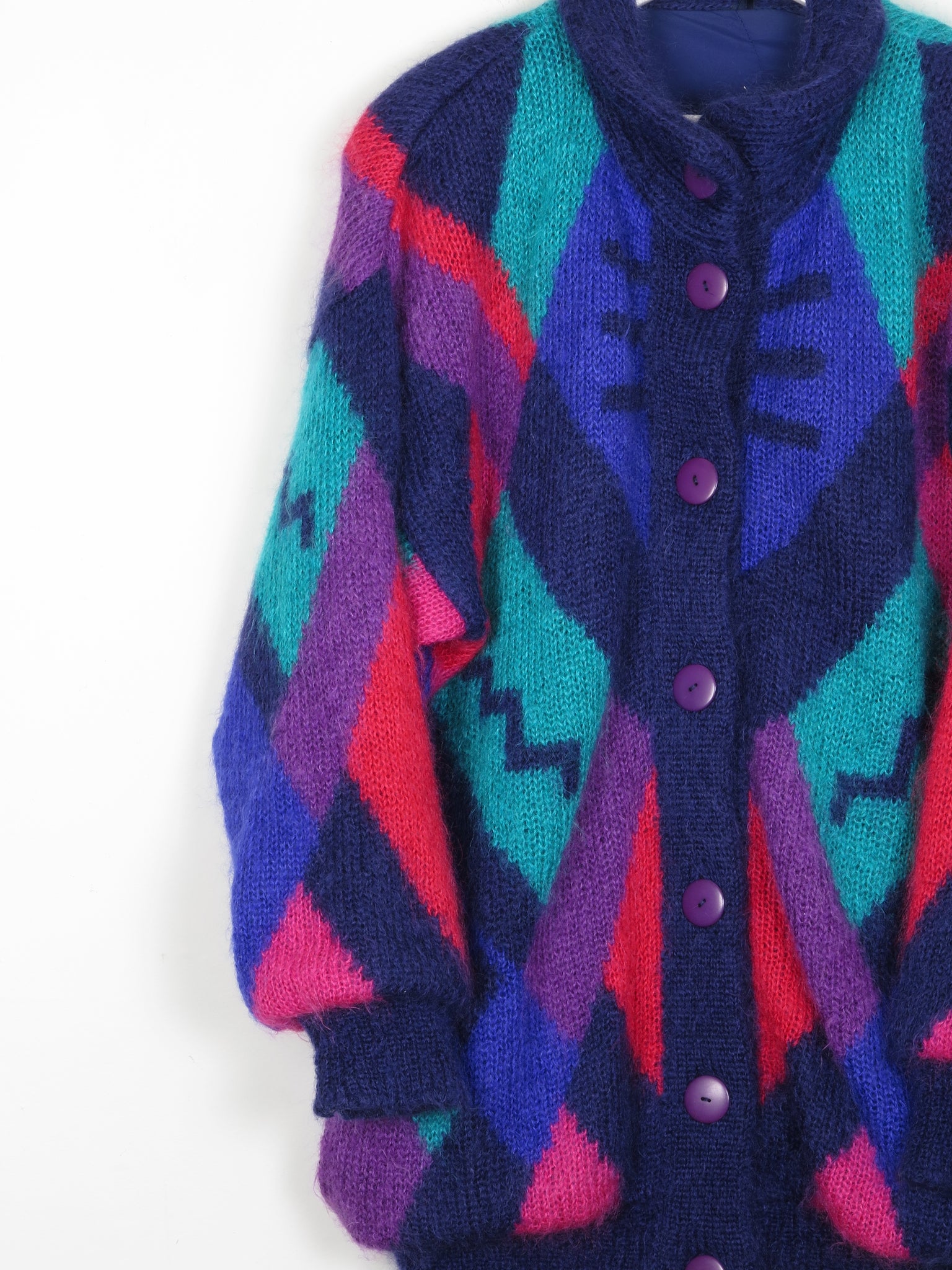 Women’s Colourful Vintage Mohair Oversized Cardigan M/L