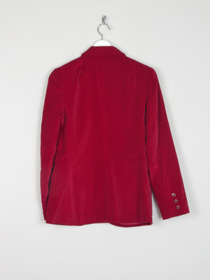 Cherry Red Velvet Vintage  Tailored Jacket XS 8