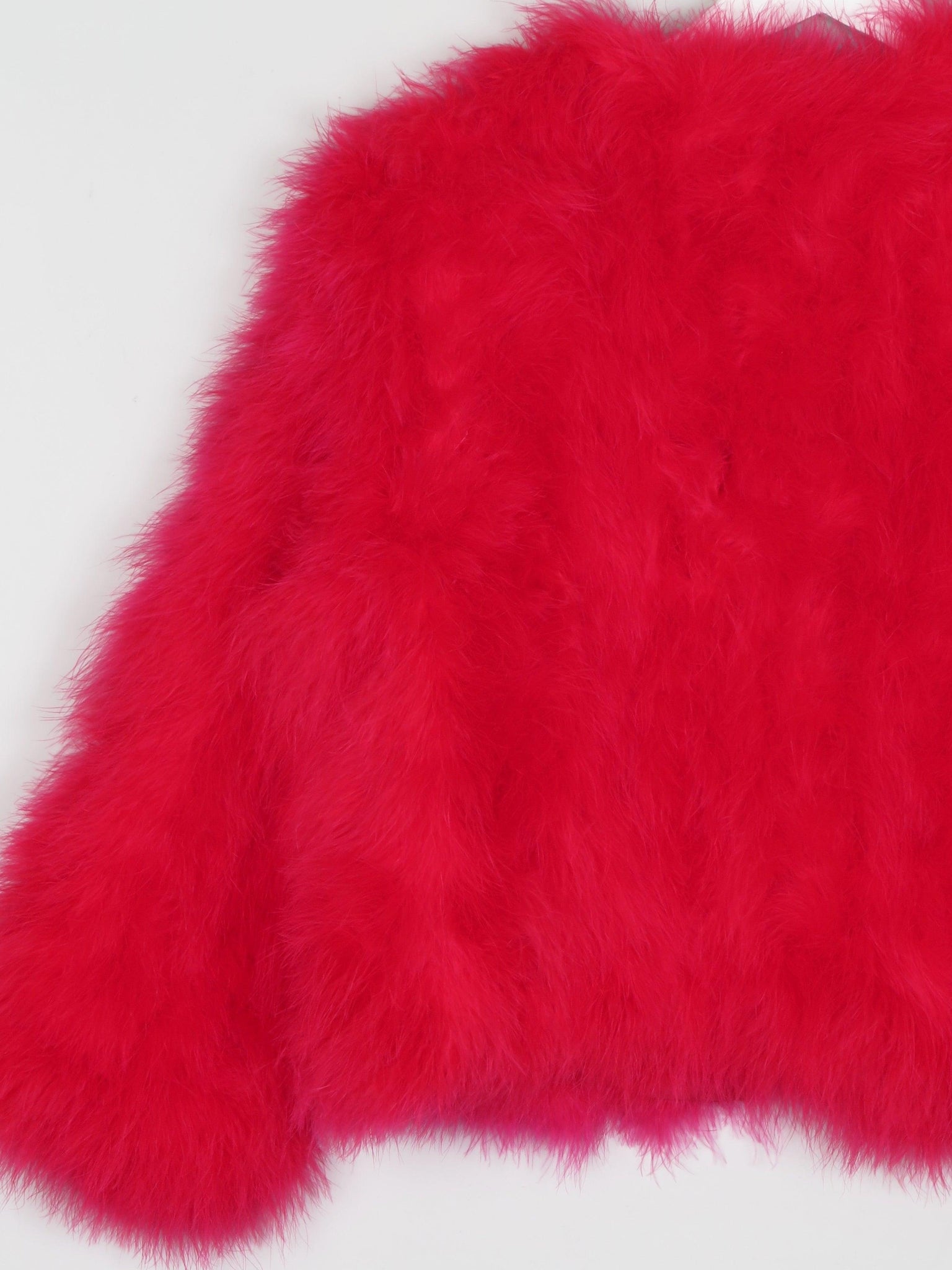 Women’s Red Marabou Feather Cropped Jacket Issa 8 - The Harlequin