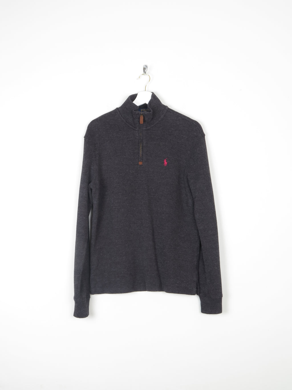 Men's Polo Ralph Lauren Dark Grey 3/4 Zip Top Sweatshirt XS
