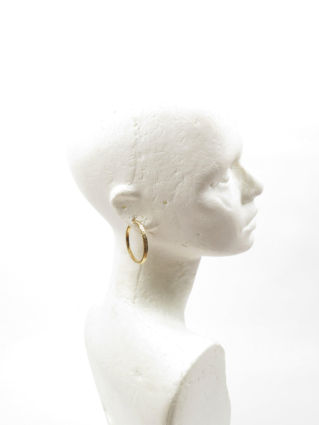 Gold Coloured Metal Hoop Earrings M