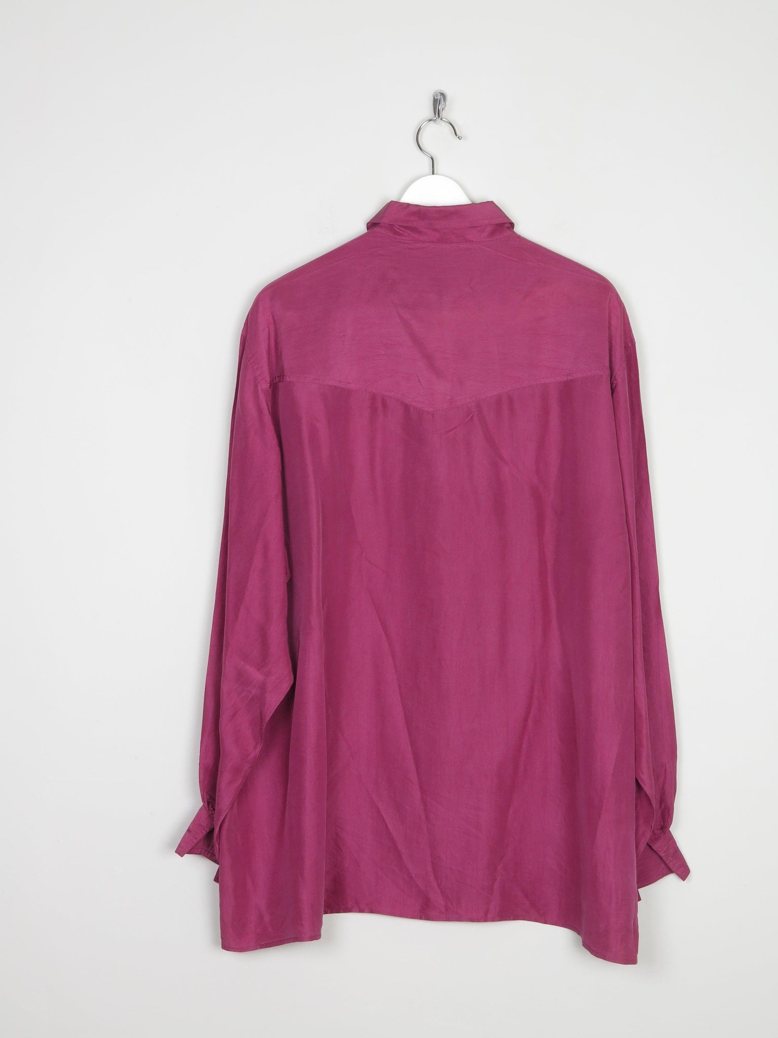 Mens Purple Silk Vintage Shirt XL - The Harlequin