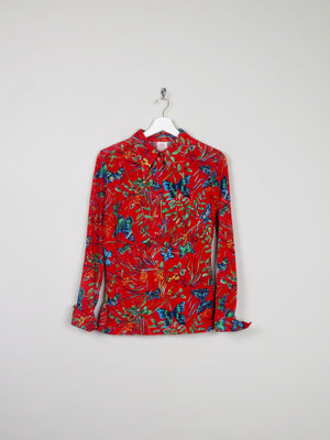 Women's Printed Red 1970s Shirt/Blouse Unworn  M/L - The Harlequin
