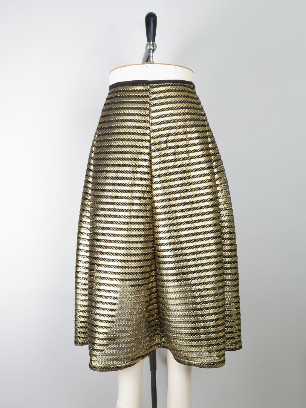 Gold Lace Effect Full Skirt L - The Harlequin