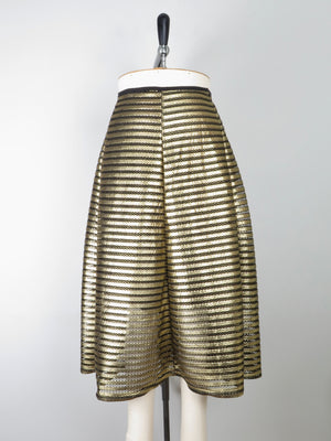 Gold Lace Effect Full Skirt L