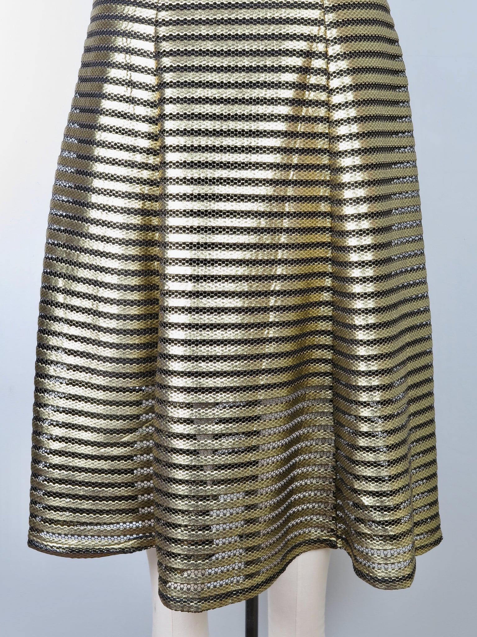 Gold Lace Effect Full Skirt L