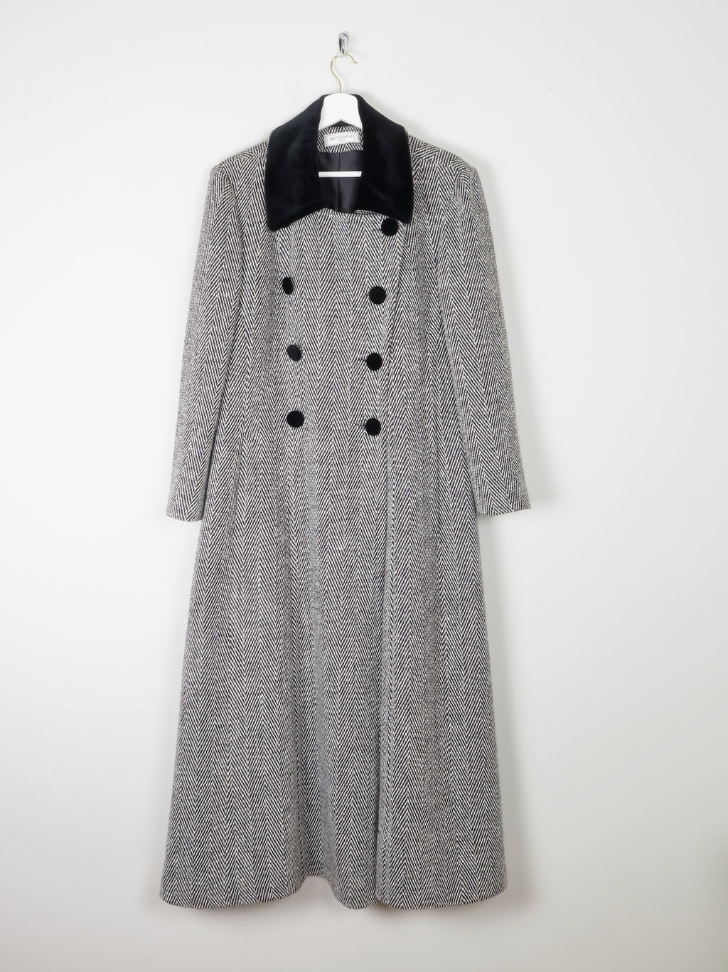 Women's Tweed Maxi Full Length Coat L