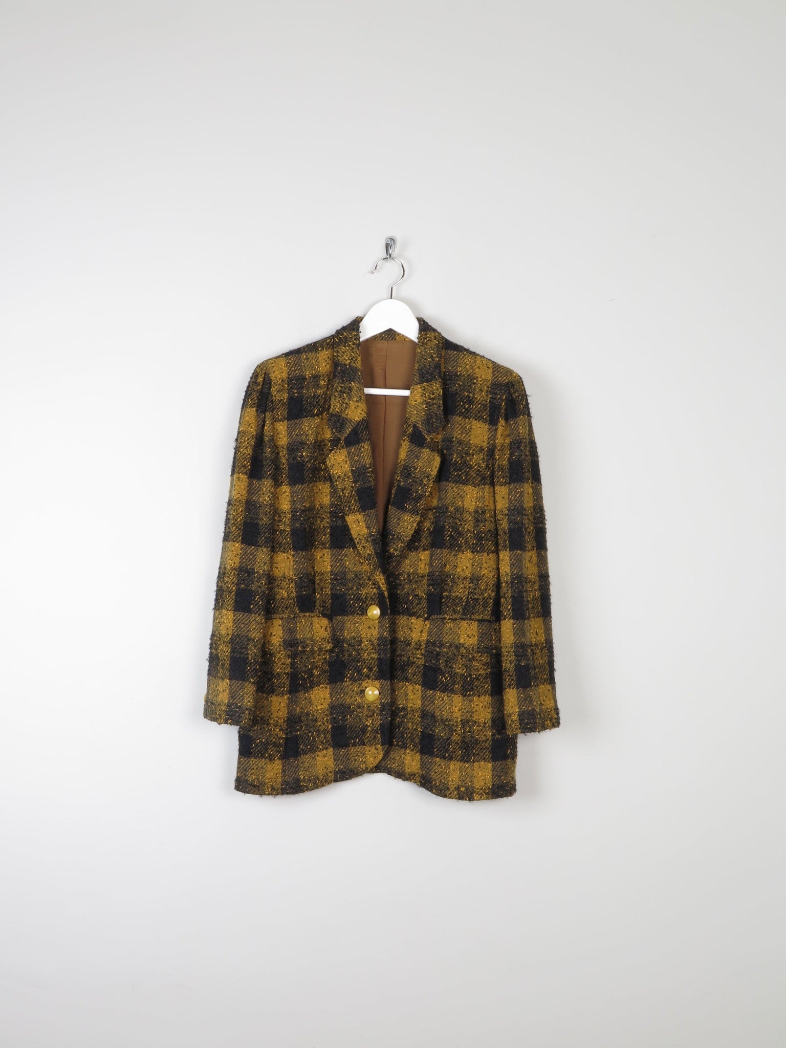 Women’s Tweed Mustard & Black  Jacket 10/12 *S/M Sleeve Length * - The Harlequin