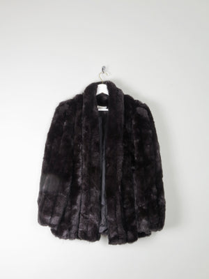 Women's 1970s Black Faux Fur Jacket S/M