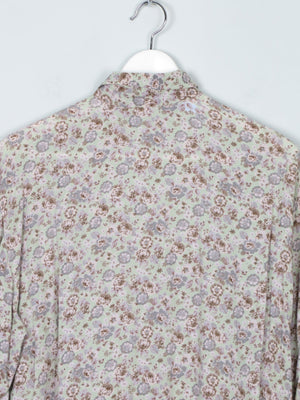 Botanical Print Prairie Benetton Shirt- Blouse S/M