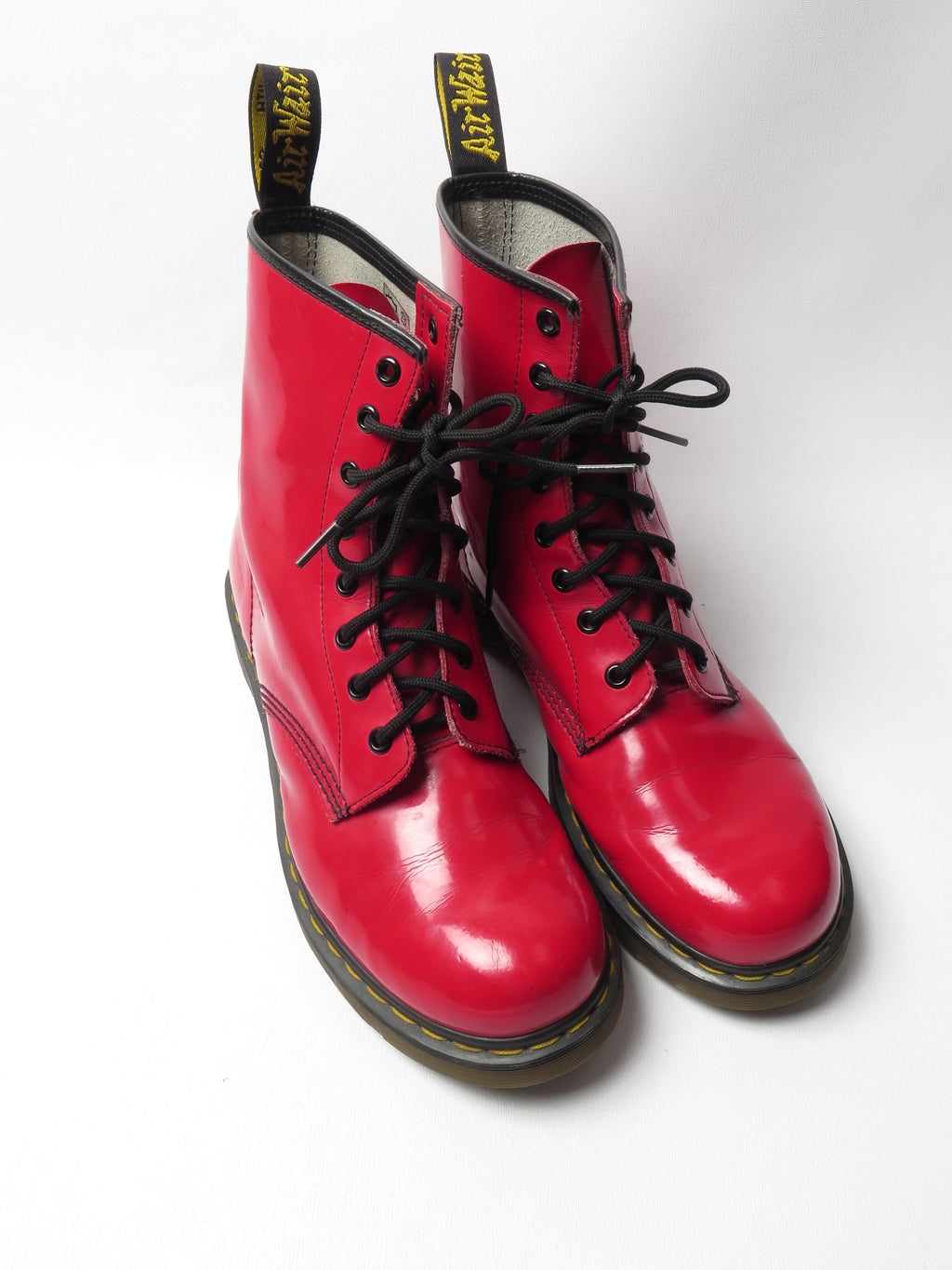 Red Patent Leather  Doctor Martin Boots 9