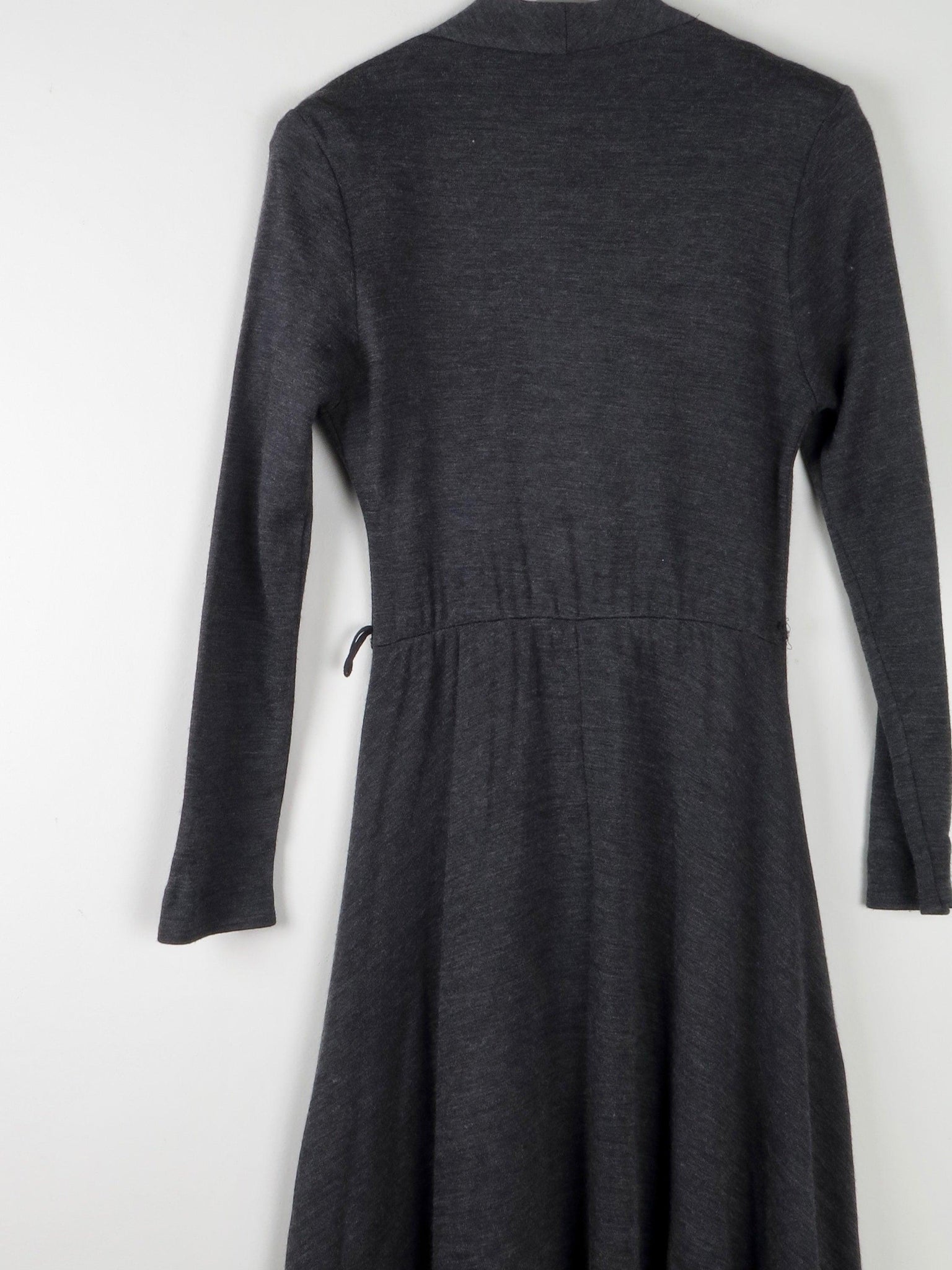 Vintage Charcoal Grey Dress Wrap Over Style S