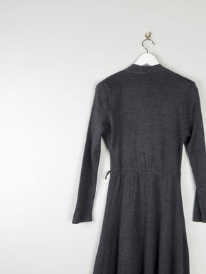 Vintage Charcoal Grey Dress Wrap Over Style S