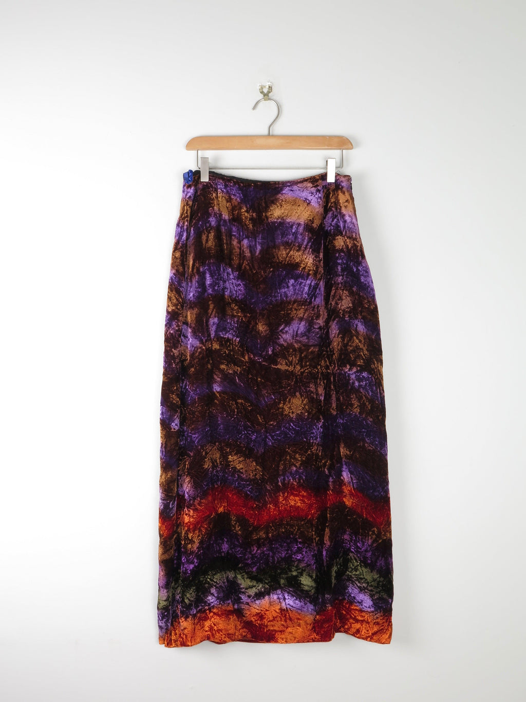 Crushed Velvet Midi Printed Skirt 10/12 - The Harlequin