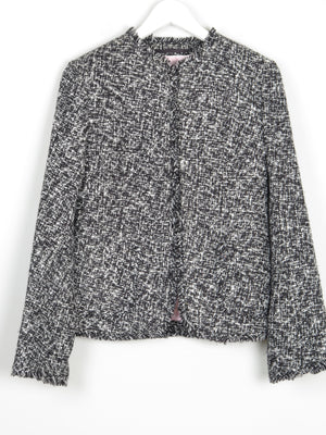 Women’s Black & White Tweed Fitted Jacket 8
