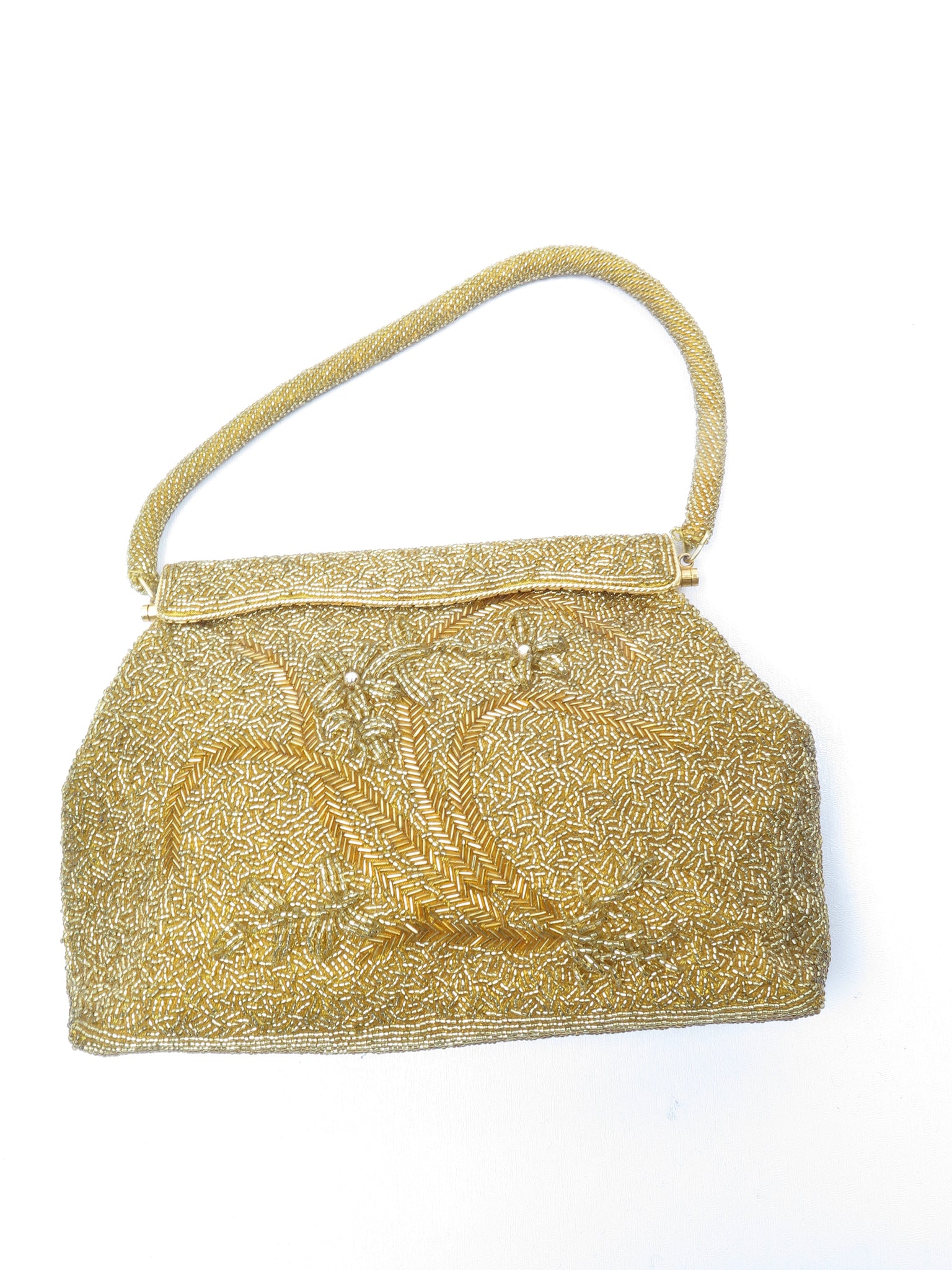 Gold Vintage Beaded 1950s Evening Bag