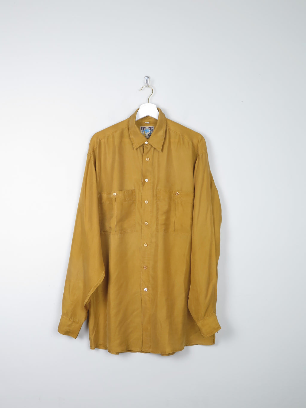 Men's Vintage Silk Oversized Shirt M - The Harlequin