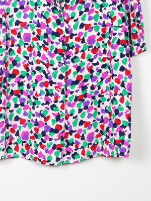 Printed Colourful 40s Style  Blouse 10/12 - The Harlequin