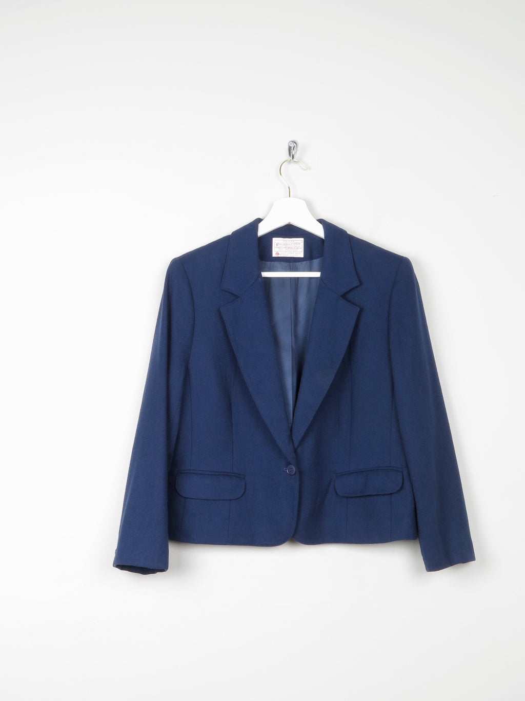Women's Blue Wool Cropped Pendleton Petit Vintage Jacket 10