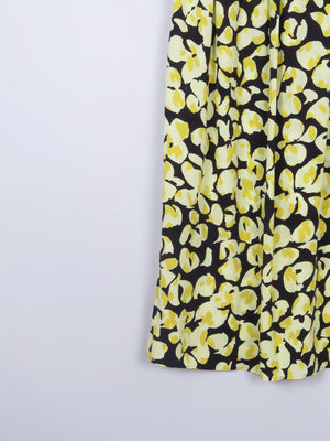 & Other Stories Yellow & Black Printed Midi Skirt M - The Harlequin