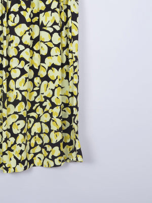 & Other Stories Yellow & Black Printed Midi Skirt M - The Harlequin