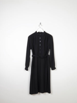 Black 1940s Crepe Wool Dress 8 - The Harlequin
