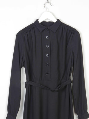 Black 1940s Crepe Wool Dress 8 - The Harlequin