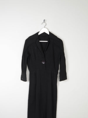 Black 1950s Weave Fabric Wiggle Dress 8 - The Harlequin