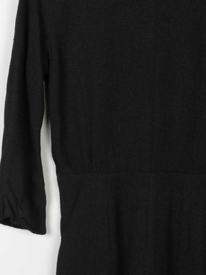 Black 1950s Weave Fabric Wiggle Dress 8 - The Harlequin