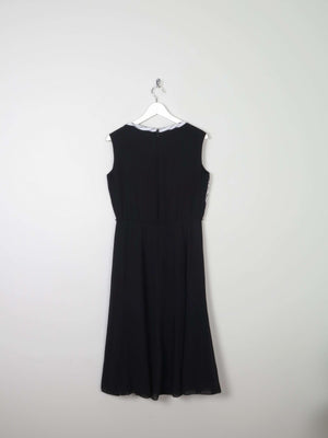 Black 1970s Vintage Dress With Appliqué White Floral Design 10 - The Harlequin
