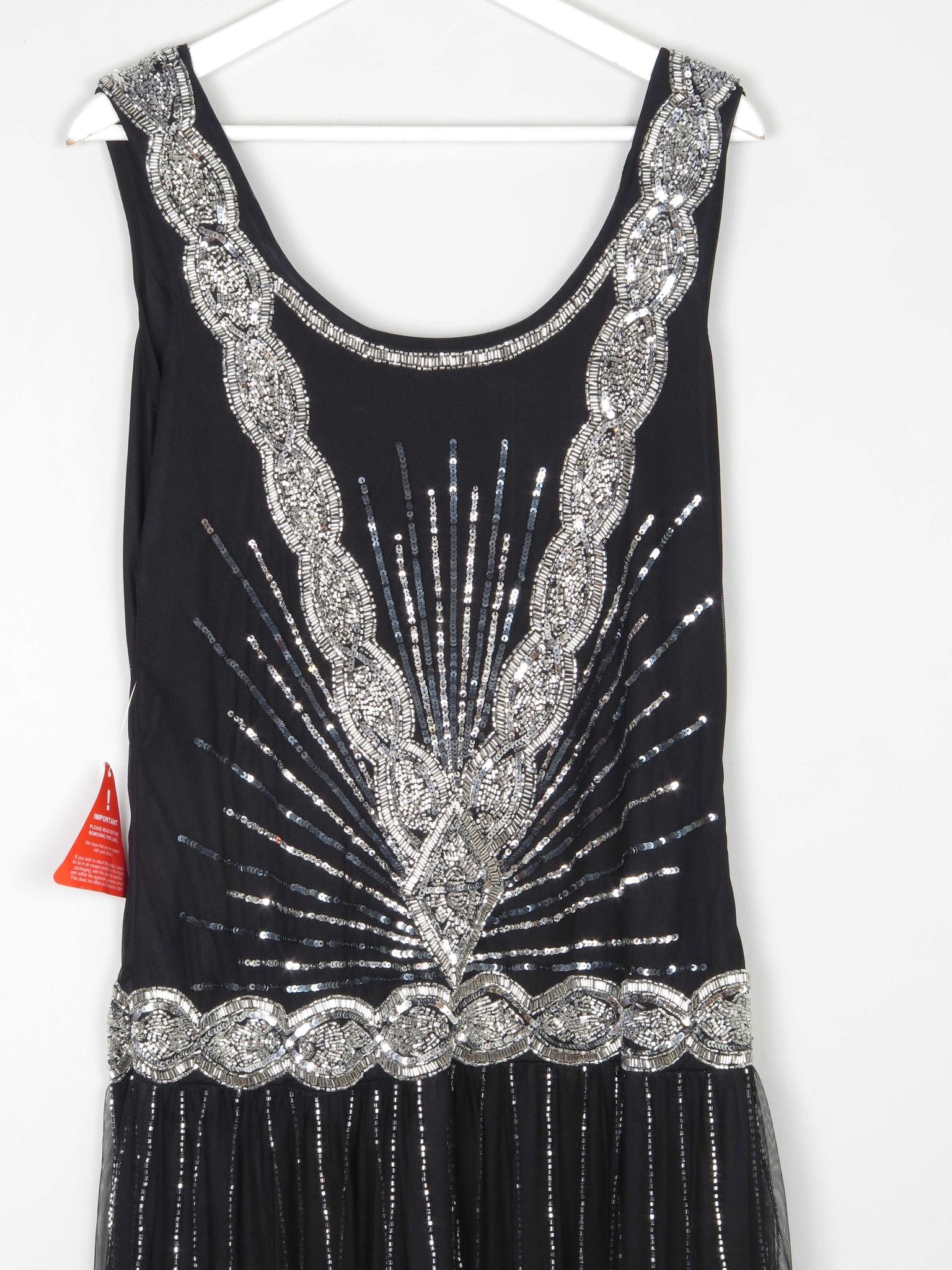 Black & Silver Flapper Style 1920s Dress 14 - The Harlequin