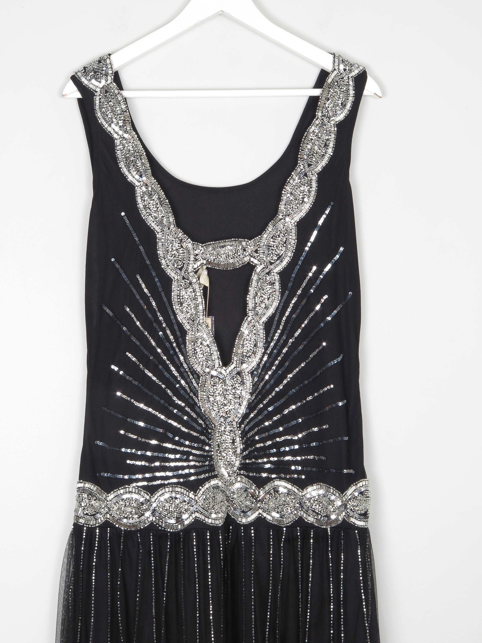 Black & Silver Flapper Style 1920s Dress 14 - The Harlequin